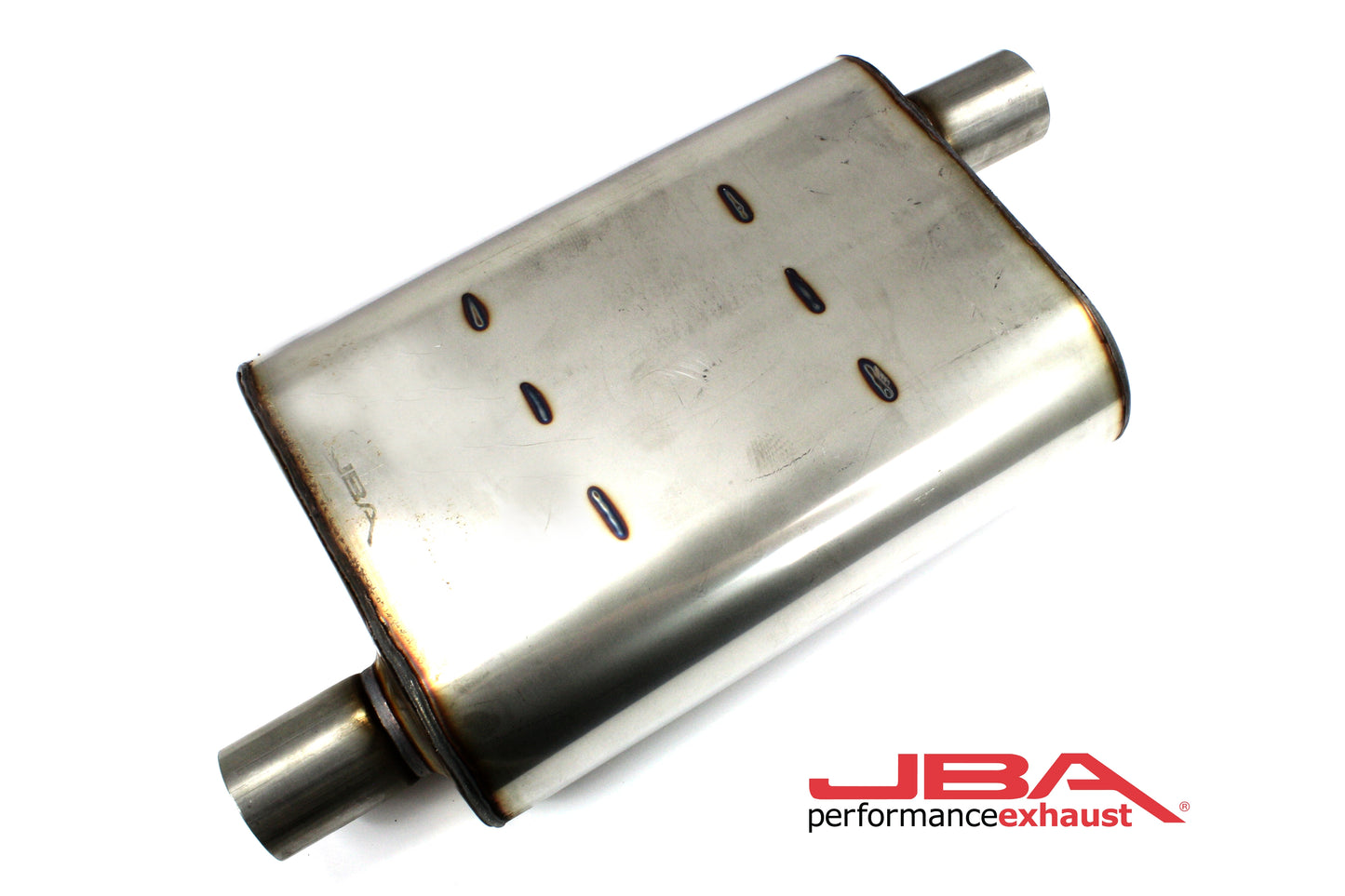 JBA Performance Exhaust 40-201300 "Universal" Chambered Style 304SS Muffler 13"x9.75"x4" 2" Inlet Diameter Offset/Offset