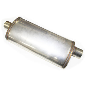 JBA Performance Exhaust 40-251800 "Universal" Straight-Through Style 304SS Muffler 18"x8"x5" 2.5" Inlet Diameter Offset/Center