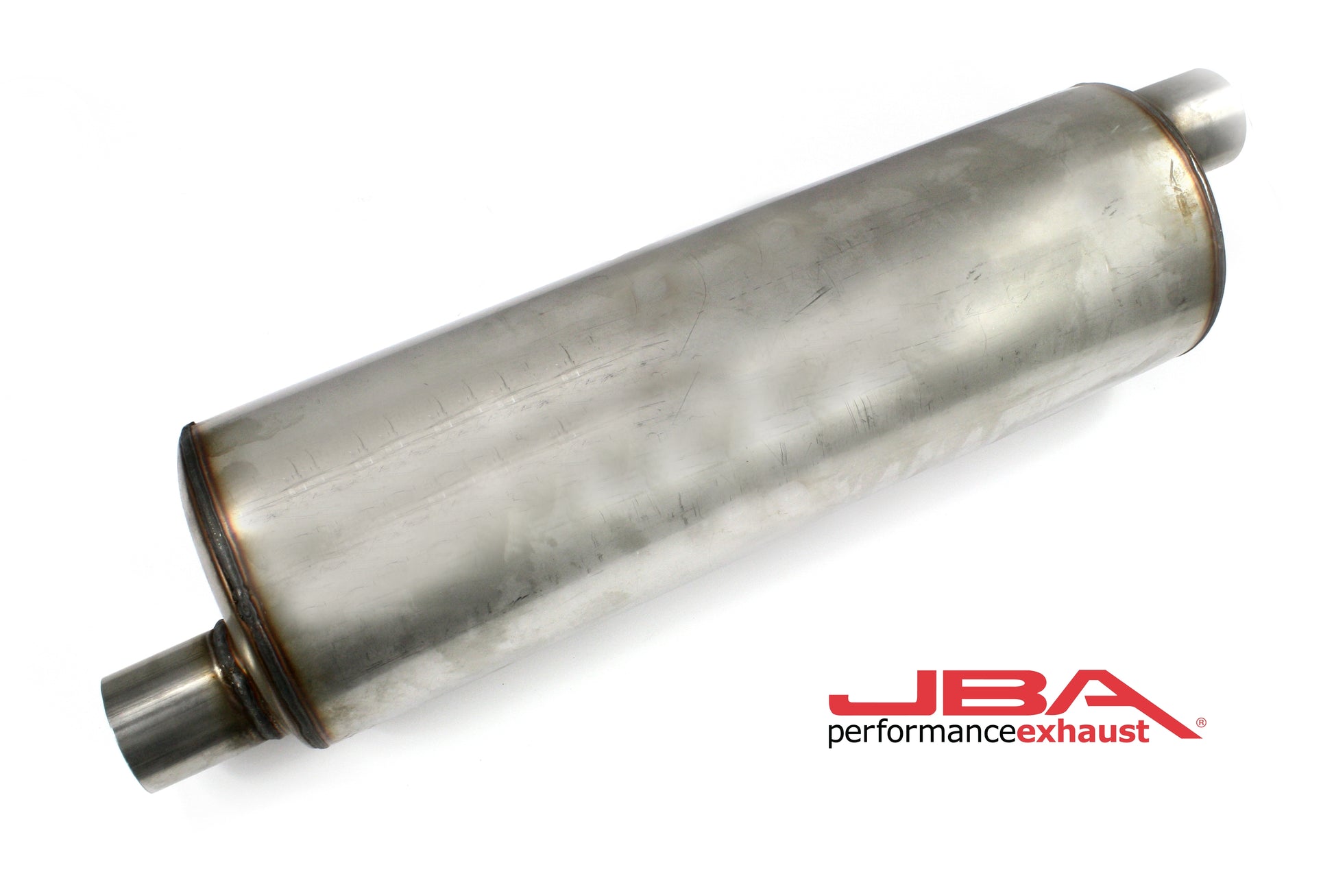JBA Performance Exhaust 40-252201 "Universal" Chambered  304SS Muffler 22"X7" Round 2.5" Offset/Offset
