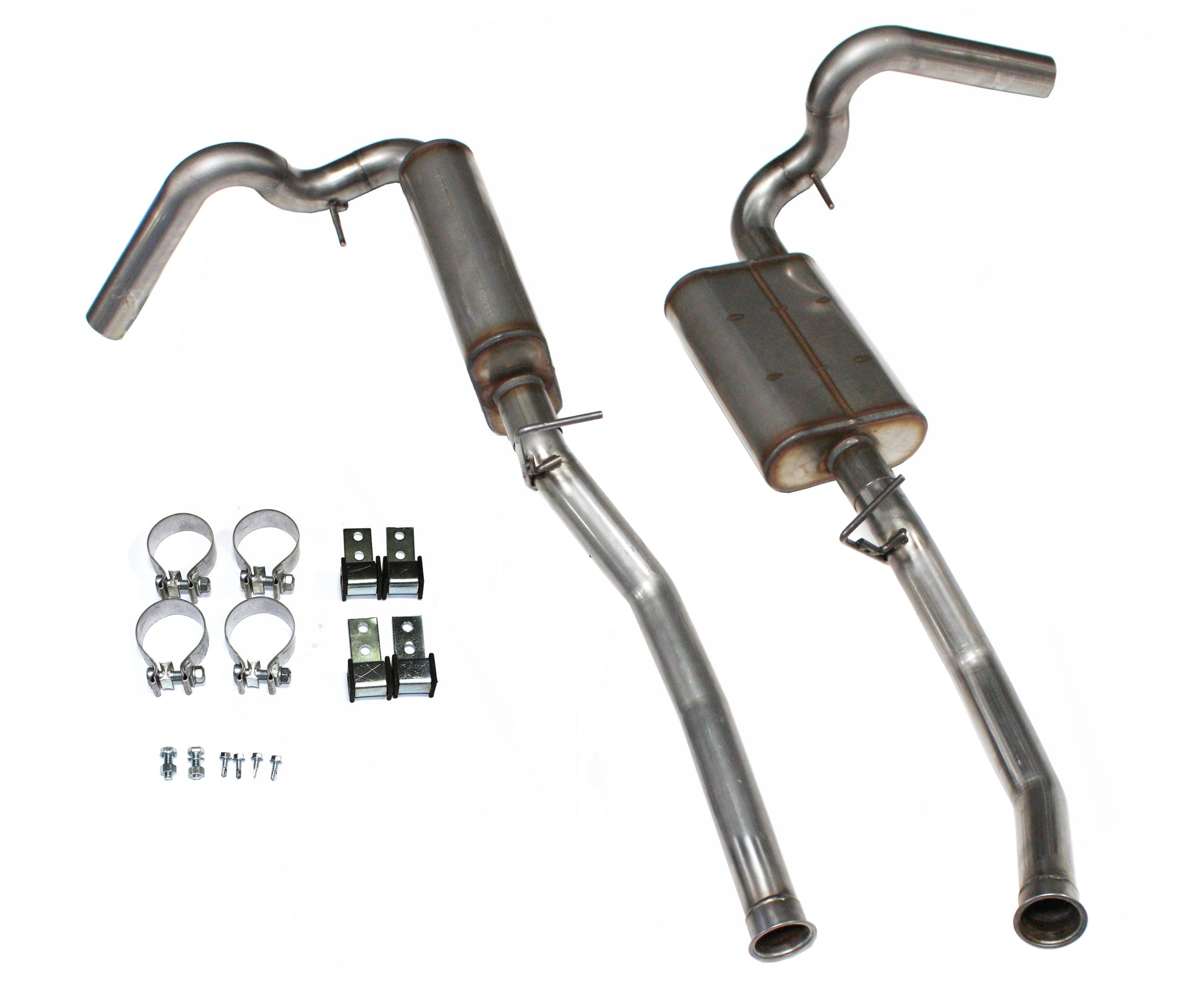 JBA Performance Exhaust 40-2543 2.5" Stainless Exhaust System 66-77 Bronco 4WD 260-302 dual exit in front of rear wheels will only work with JBA 6618S headers