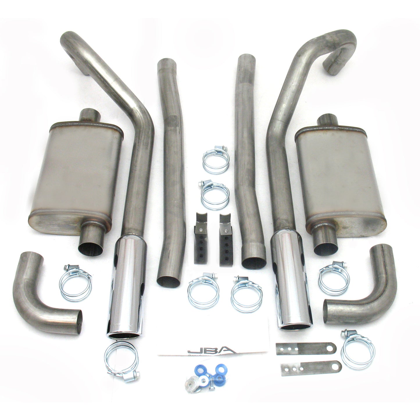 JBA Performance Exhaust 40-2655 2.5" Stainless Steel Exhaust System 67-70 Mustang Stagger Shock