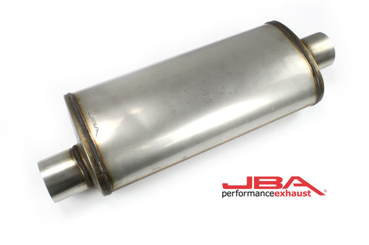JBA Performance Exhaust 40-301800 "Universal" Chambered Style 304SS Muffler 18"x8"x5" 3" Inlet Diameter Offset/Center