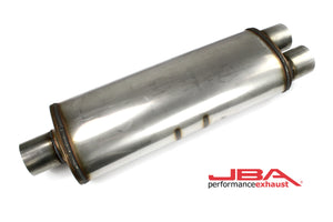 JBA Performance Exhaust 40-302500 "Universal" Chambered 304SS Muffler 22"X8"X5" 3" Center/Dual out