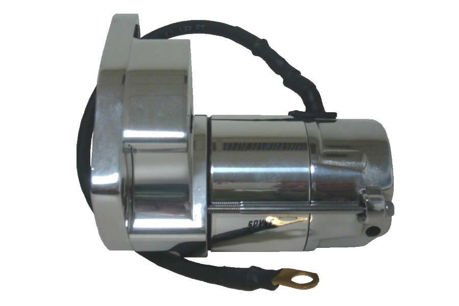 Spyke 410210 - Chrome 1.4 kW Starter for Late 79 to Early 84 Big Twin 4-Speed Models with Rear Chain