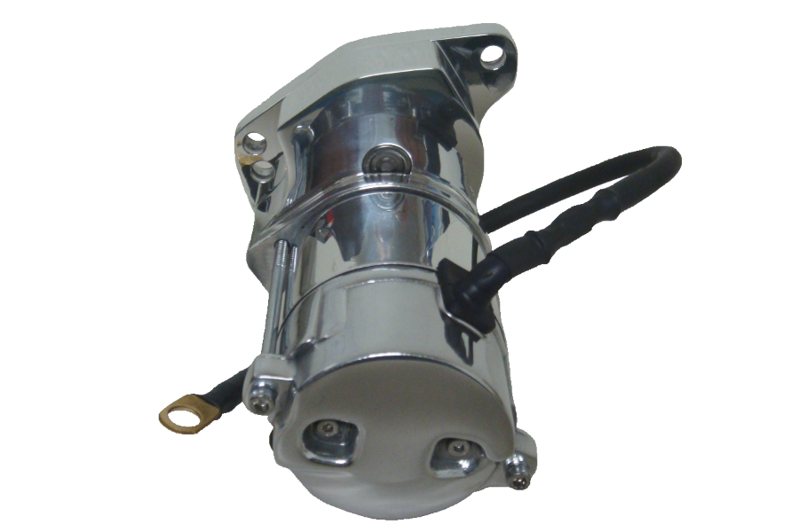 Spyke 410110 - Polished 1.4 kW Starter for Late 79 to Early 84 Big Twin 4-Speed Models with Rear Chain