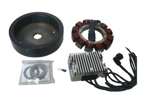 Spyke 425210 - 32 Amp. Chrome Charging Kit with Voltage Regulator for 70-99 Big Twin Harley&reg; Models (Except Twin Cam)