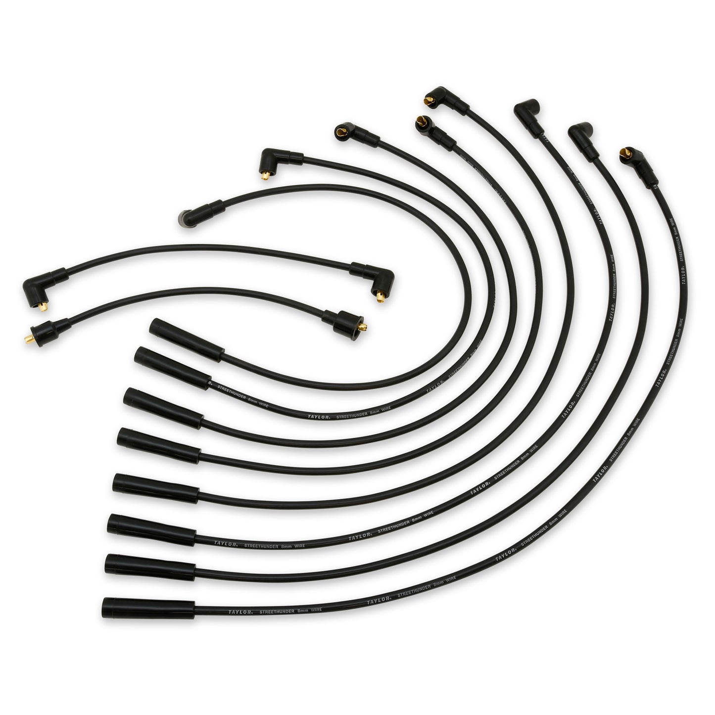 Taylor Cable 51052 8mm Streethunder Custom Spark Plug Wires 8 cyl black