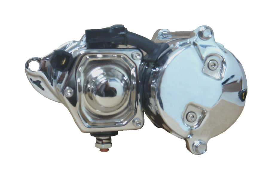 Spyke 412210 - Chrome 1.4 kW Starter for 2006-17 Dyna Models and 2007-16 Big Twin Twin Cam Models