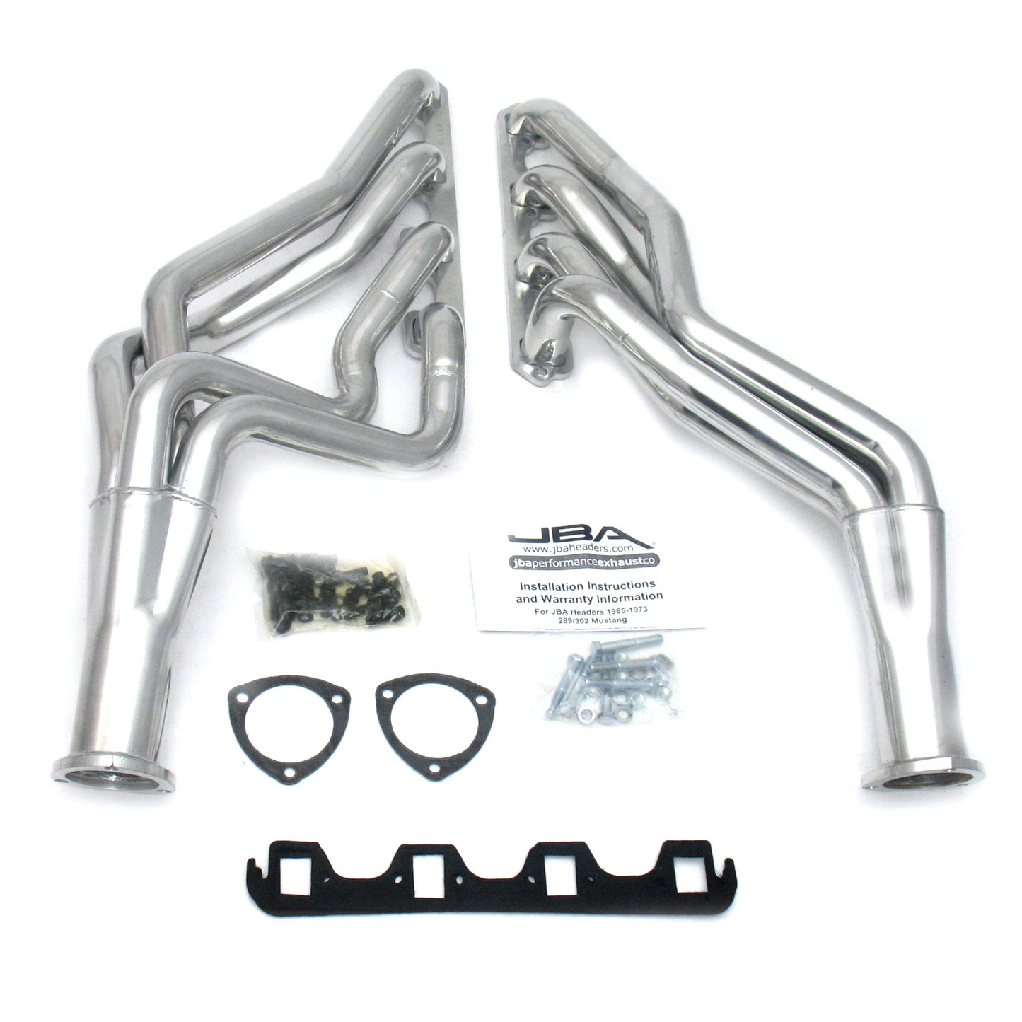 JBA Performance Exhaust 6611SJS 1 3/4" Header Long Tube Stainless Steel 65-70 Mustang 302 T-5 Silver Ceramic