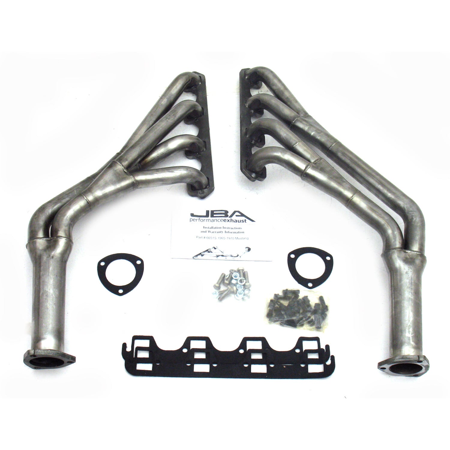 JBA Performance Exhaust 6651S 1 1/2" Long Tube Stainless Steel 65-70 Mustang 289/302 Tri-Y