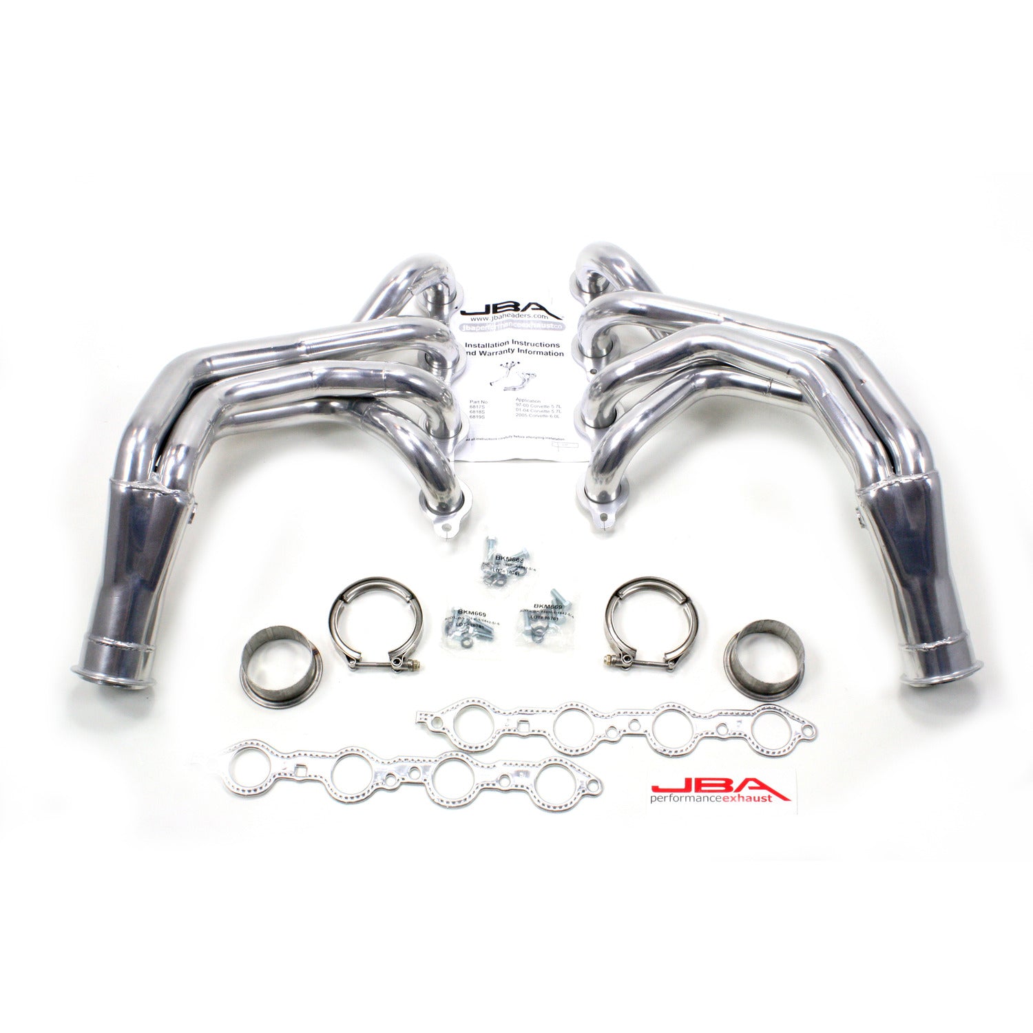 JBA Performance Exhaust 6819SJS 1 3/4" Header Long Tube Stainless Steel 05-13 Corvette Silver Ceramic