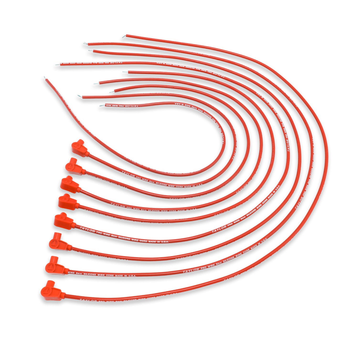 Taylor Cable 70250 8mm Pro TCW Ignition Wires univ 8 cyl 90 red