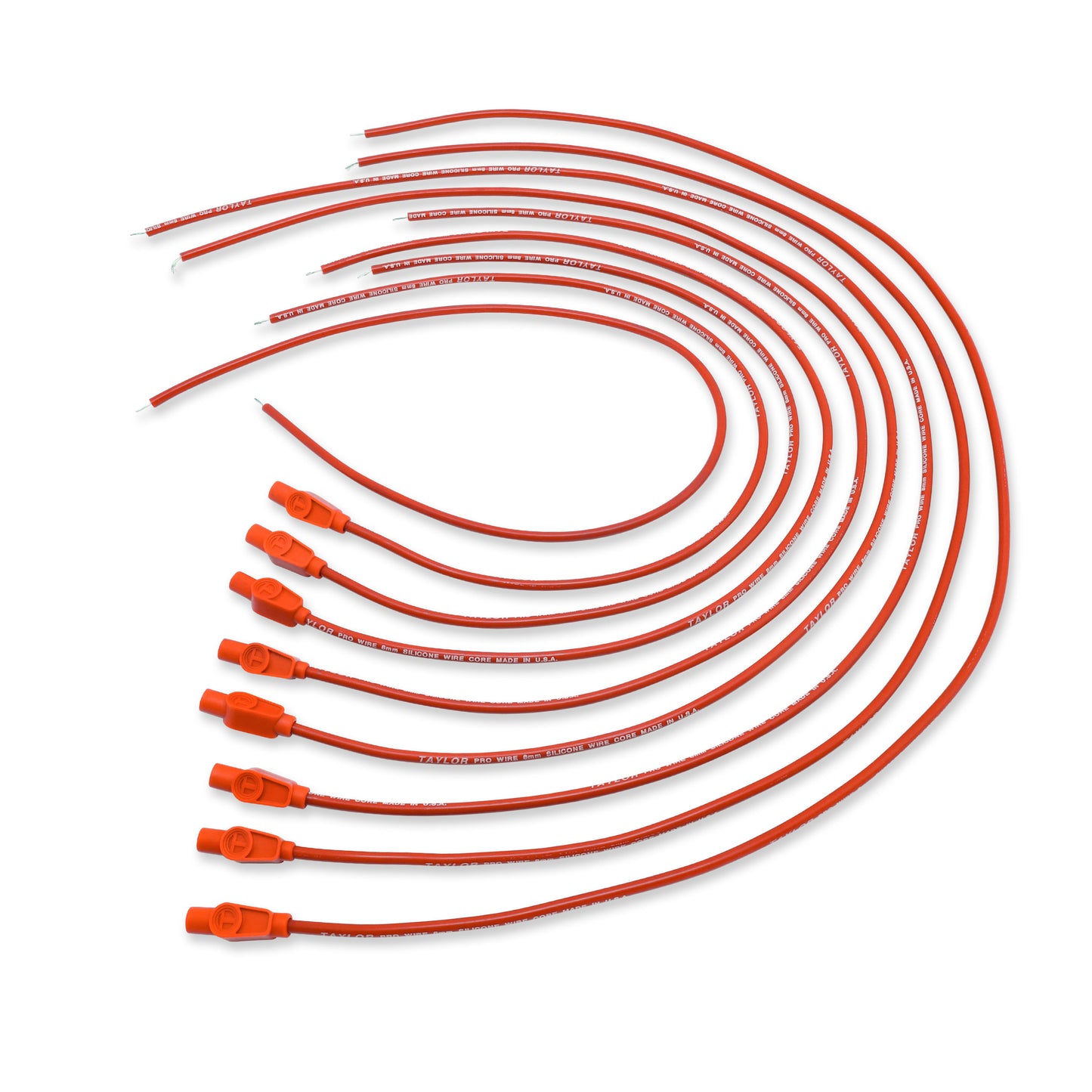 Taylor Cable 70254 8mm Pro TCW Ignition Wires univ 8 cyl 180 red