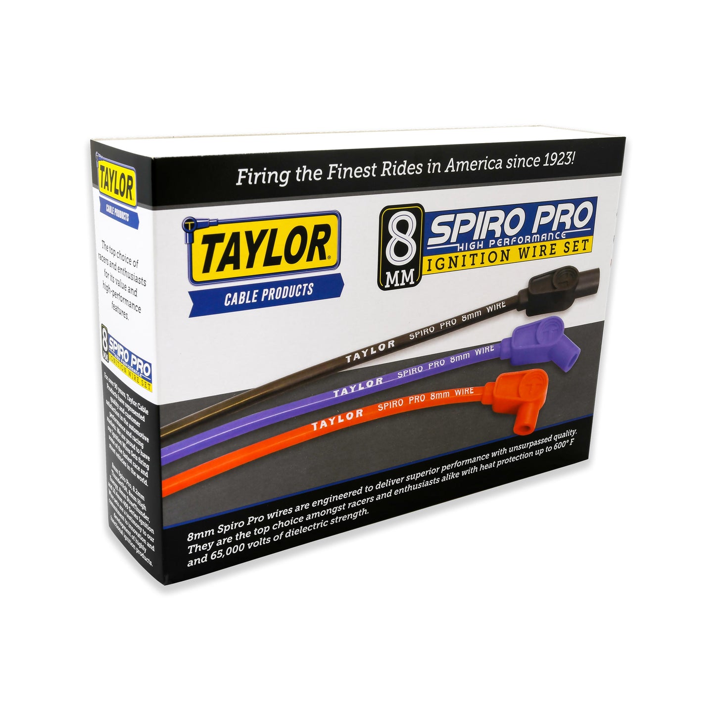 Taylor Cable 72034 8mm Spiro-Pro Custom Spark Plug Wires 8 cyl black