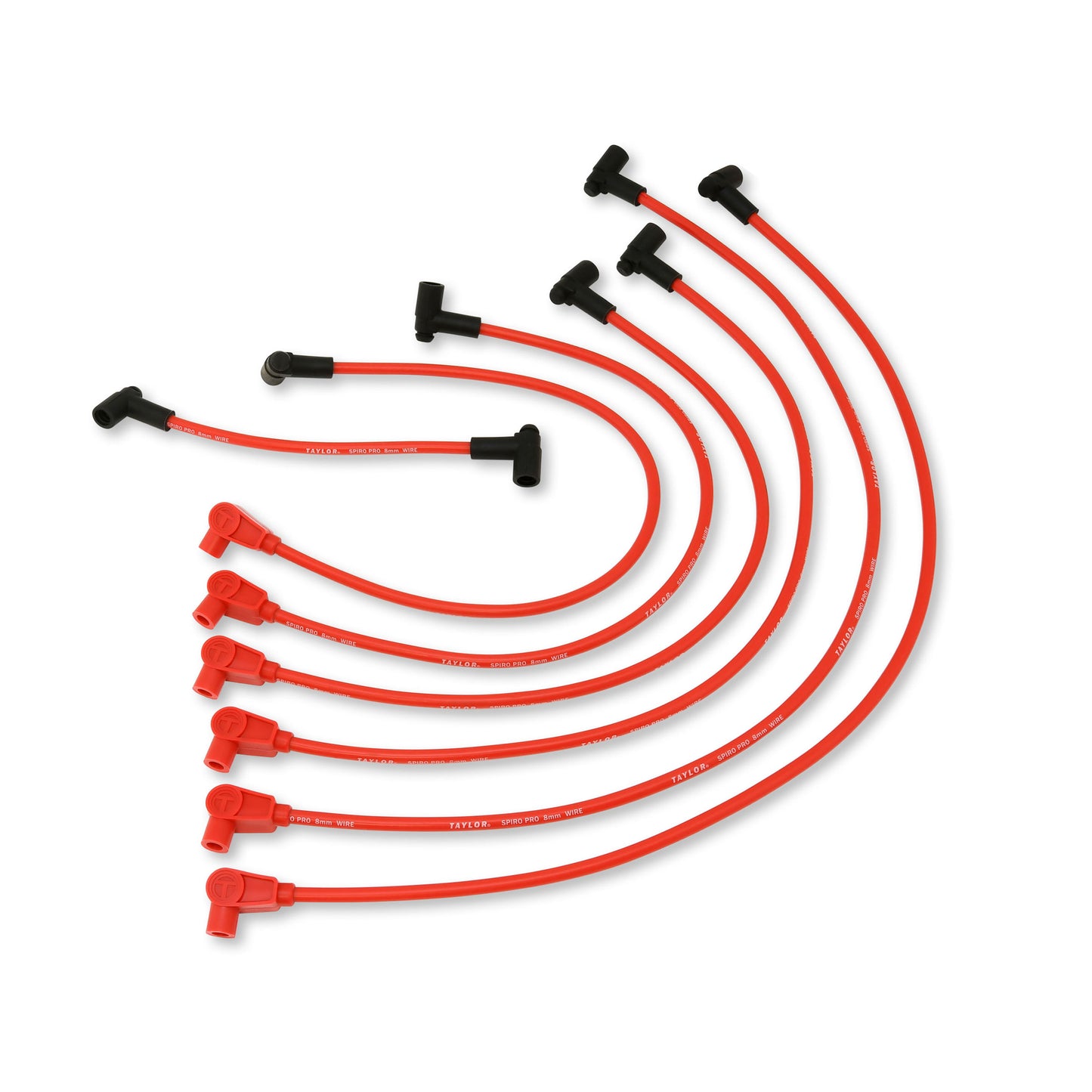 Taylor Cable 72200 8mm Spiro-Pro Custom Spark Plug Wires 6 cyl red