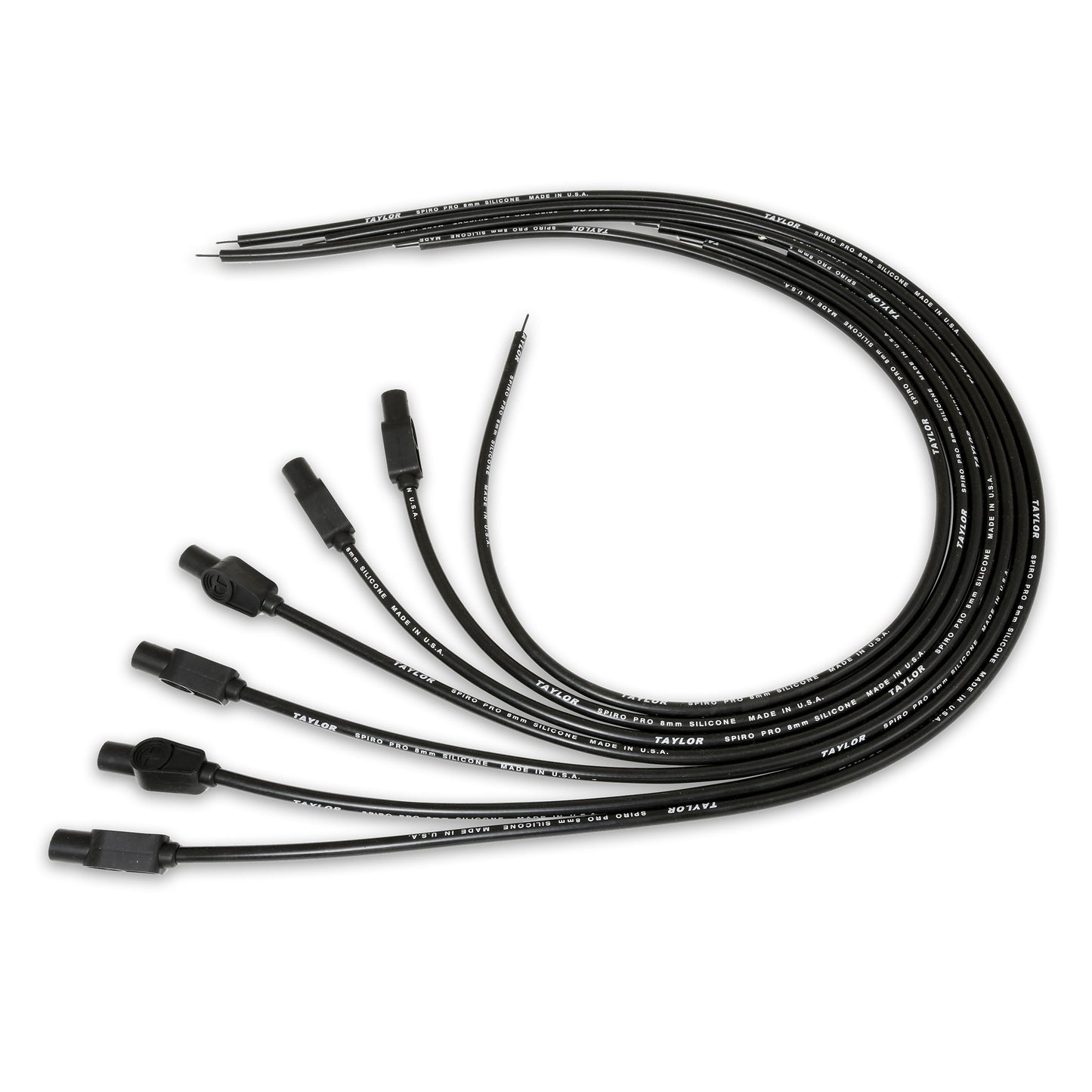 Taylor Cable 73045 8mm Spiro-Pro Ignition Wires univ 6cyl 180 black