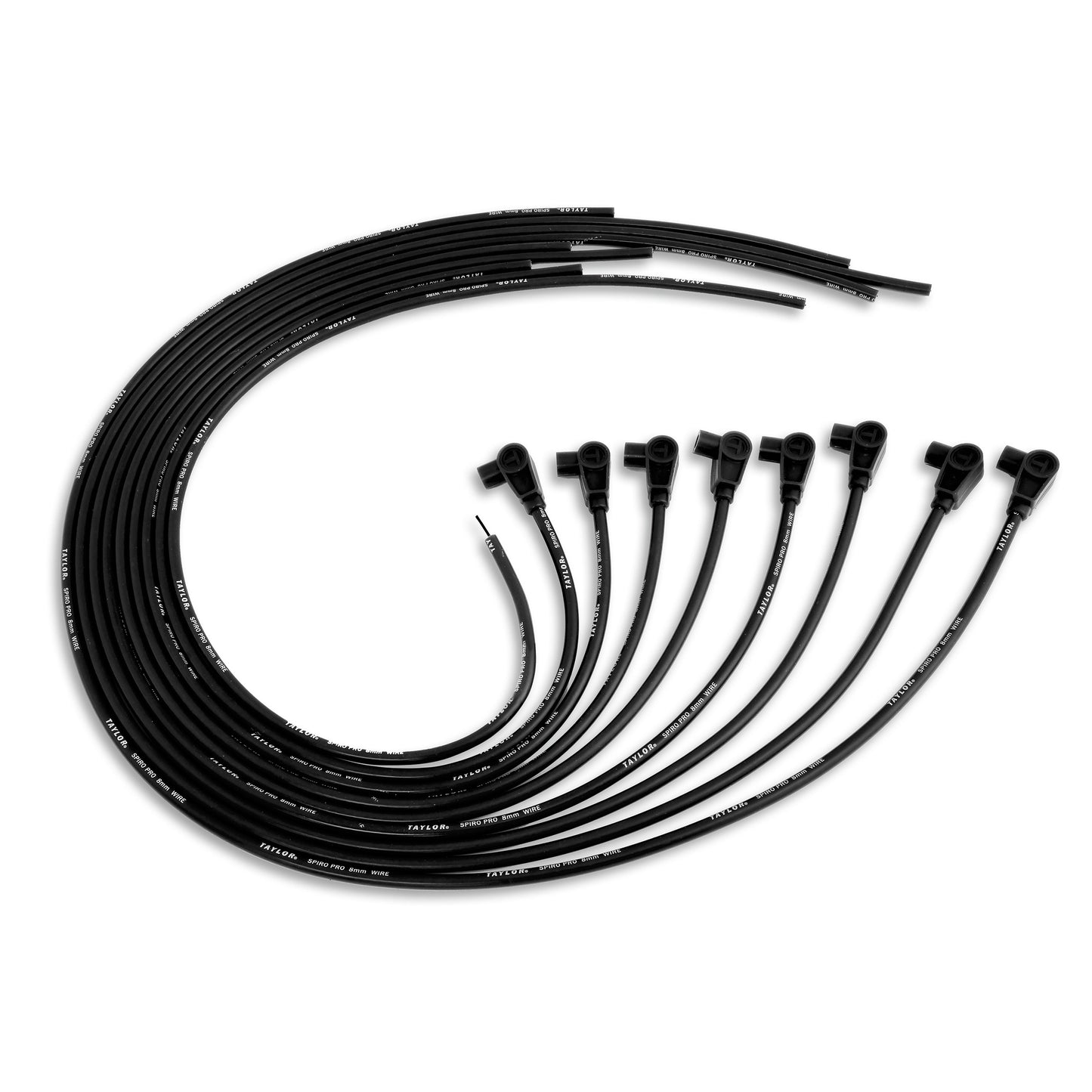 Taylor Cable 73051 8mm Spiro-Pro Ignition Wires univ 8cyl 90 black