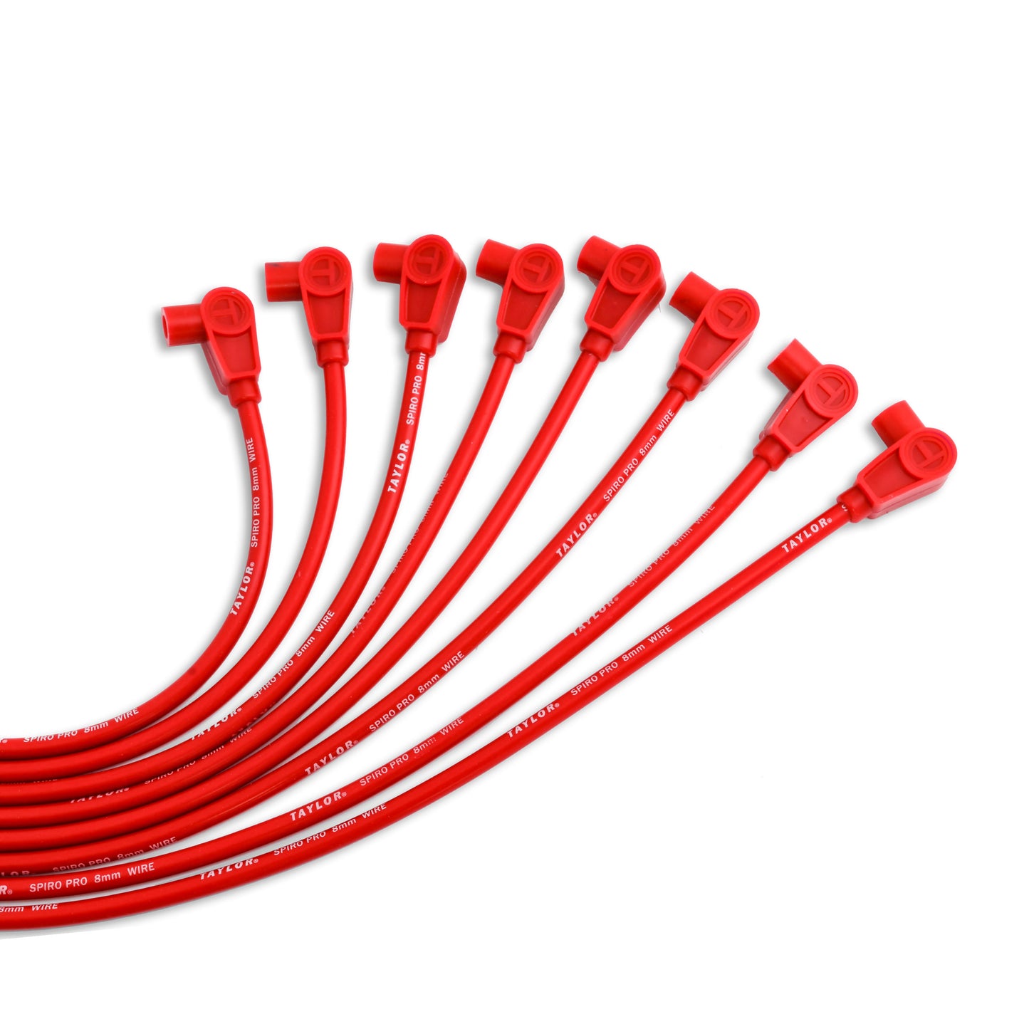 Taylor Cable 73251 8mm Spiro-Pro Ignition Wires univ 8 cyl 90 red
