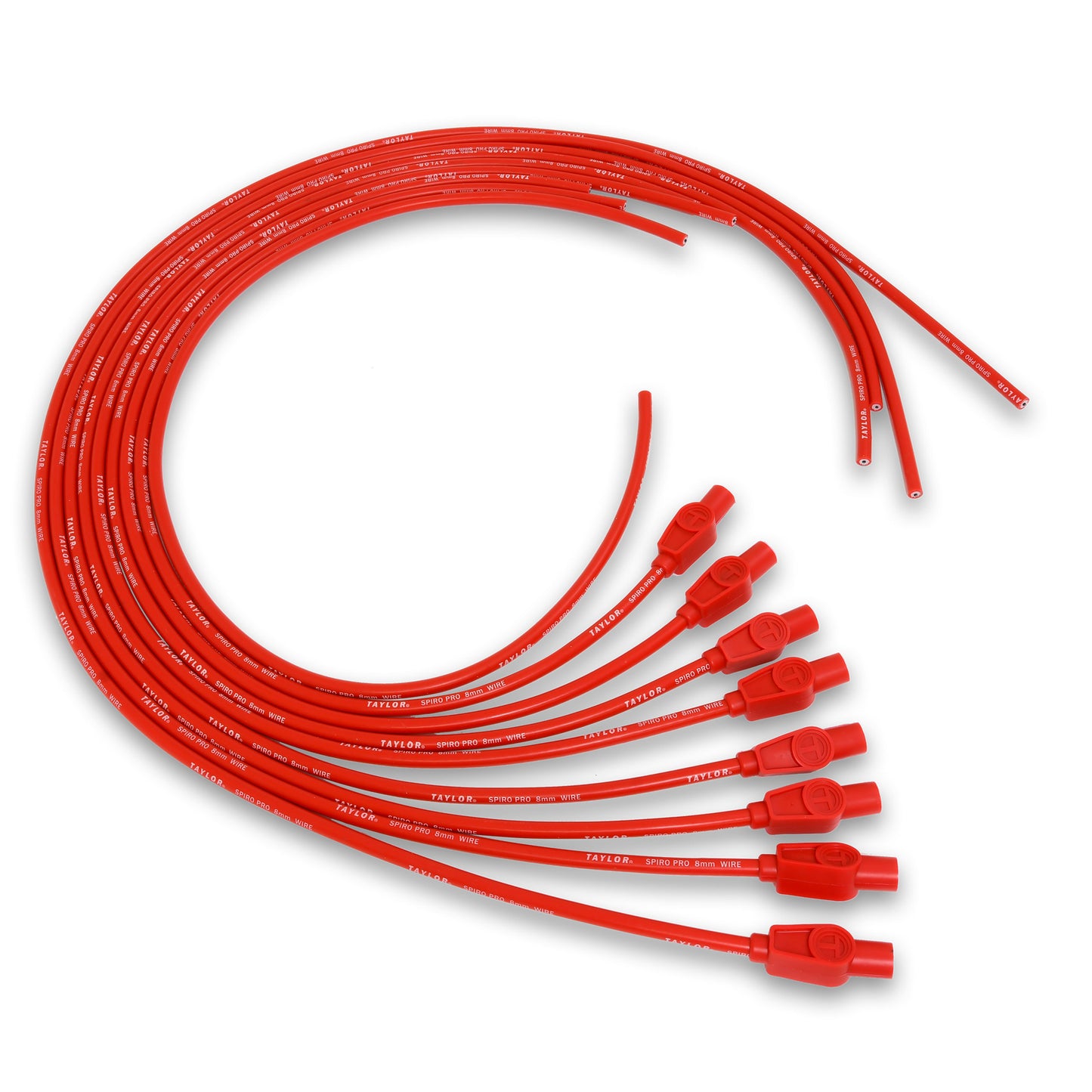 Taylor Cable 73255 8mm Spiro-Pro Ignition Wires univ 8 cyl 180 red
