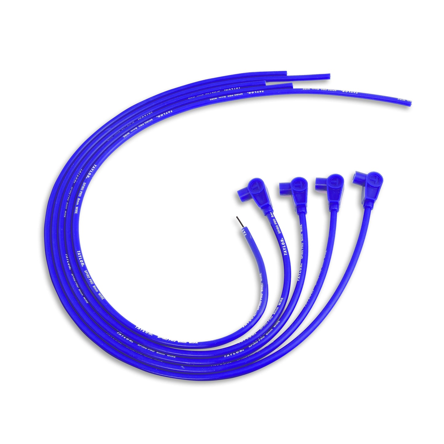 Taylor Cable 73637 8mm Spiro-Pro Ignition Wires univ 4 cyl 90 blue