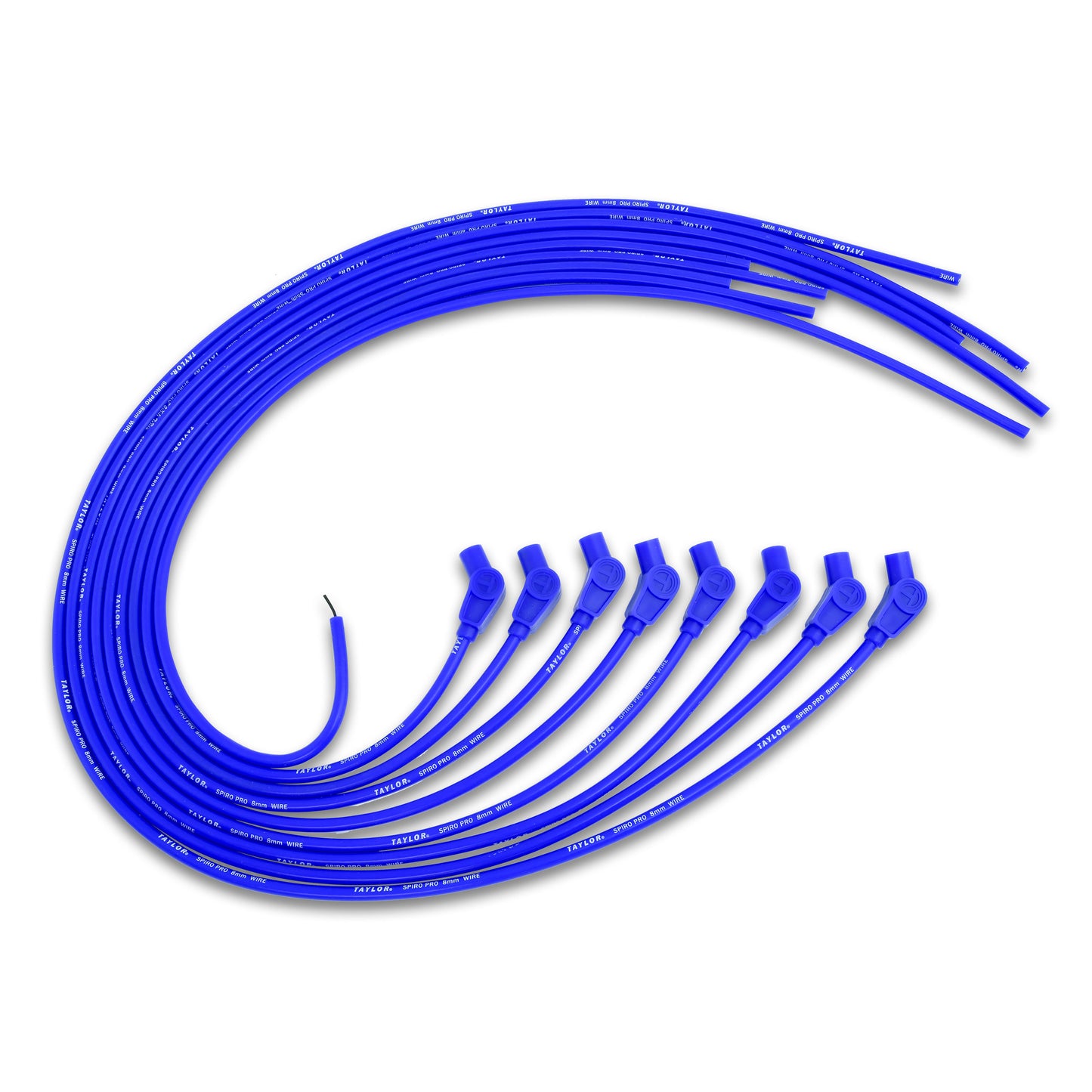 Taylor Cable 73653 8mm Spiro-Pro Ignition Wires univ 8 cyl 135 blue