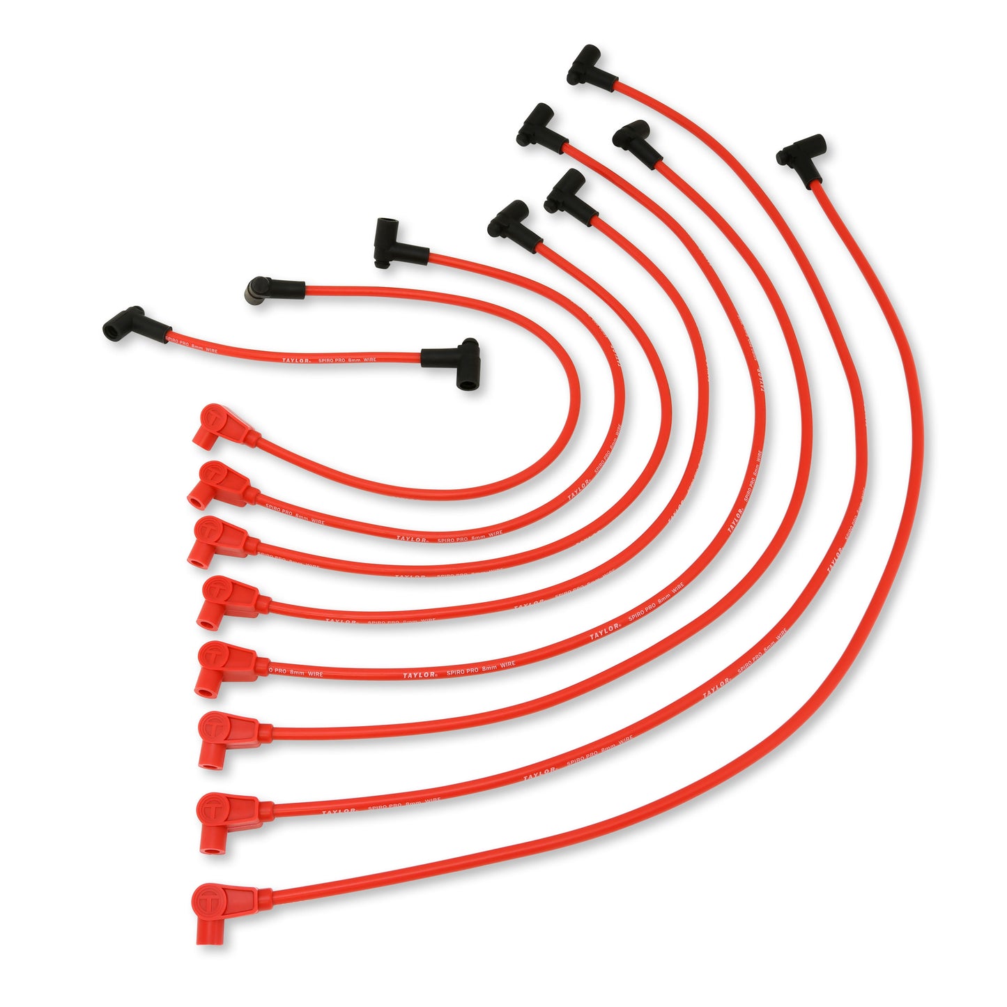 Taylor Cable 74201 8mm Spiro-Pro Custom Spark Plug Wires 8 cyl red