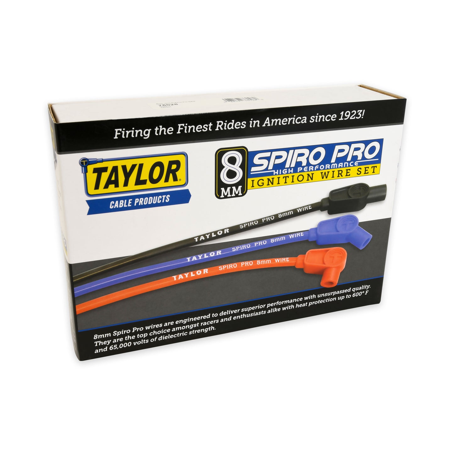 Taylor Cable 76001 8mm Spiro Pro Race Fit Spark Plug Wires 90° Black