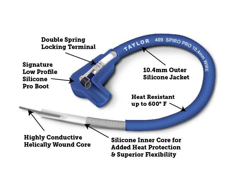 Taylor Cable 79614 Spiro-Pro 10.4mm Ignition Wire Set - 135 Degree GM LS Truck - Made In USA