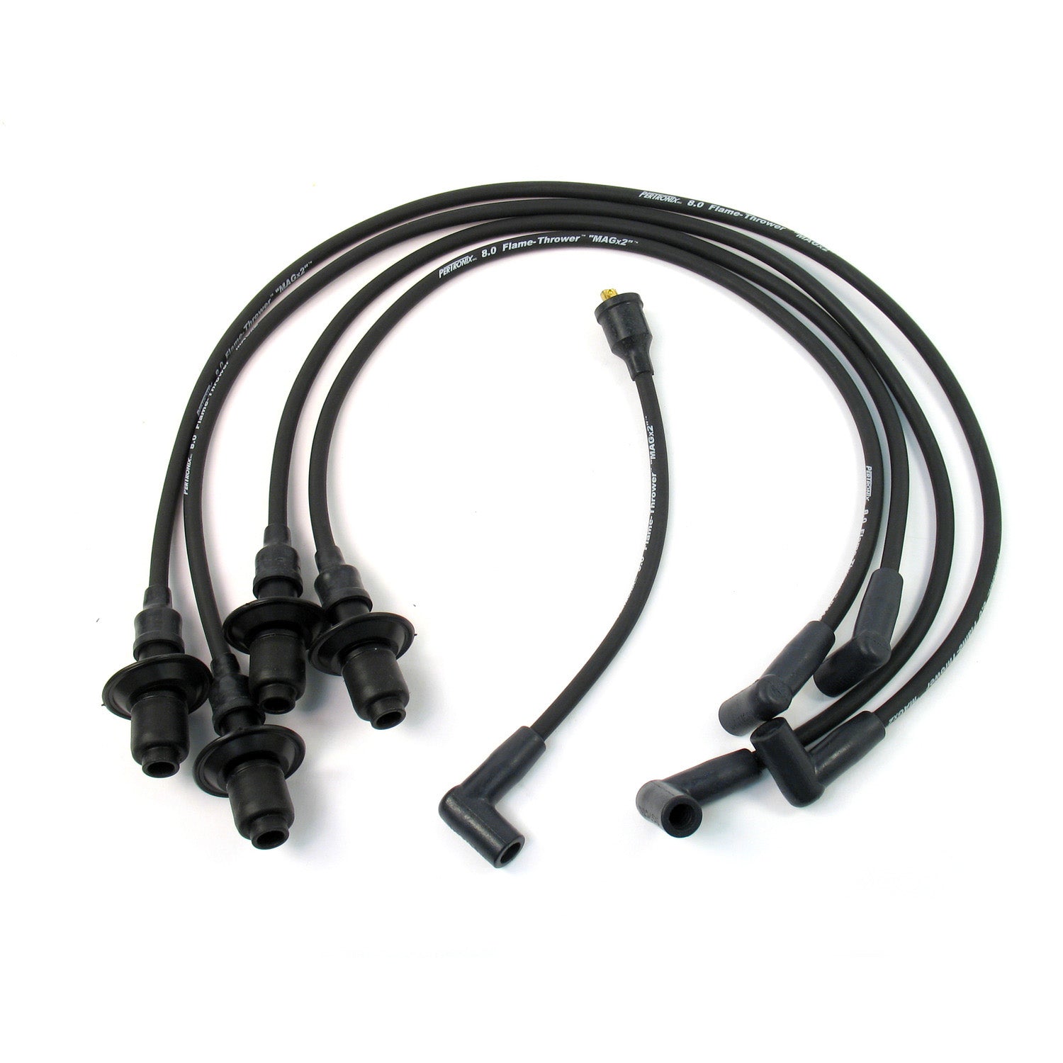 PerTronix 804202 Flame-Thrower Spark Plug Wires 4 cyl 8mm VW Male Cap Black