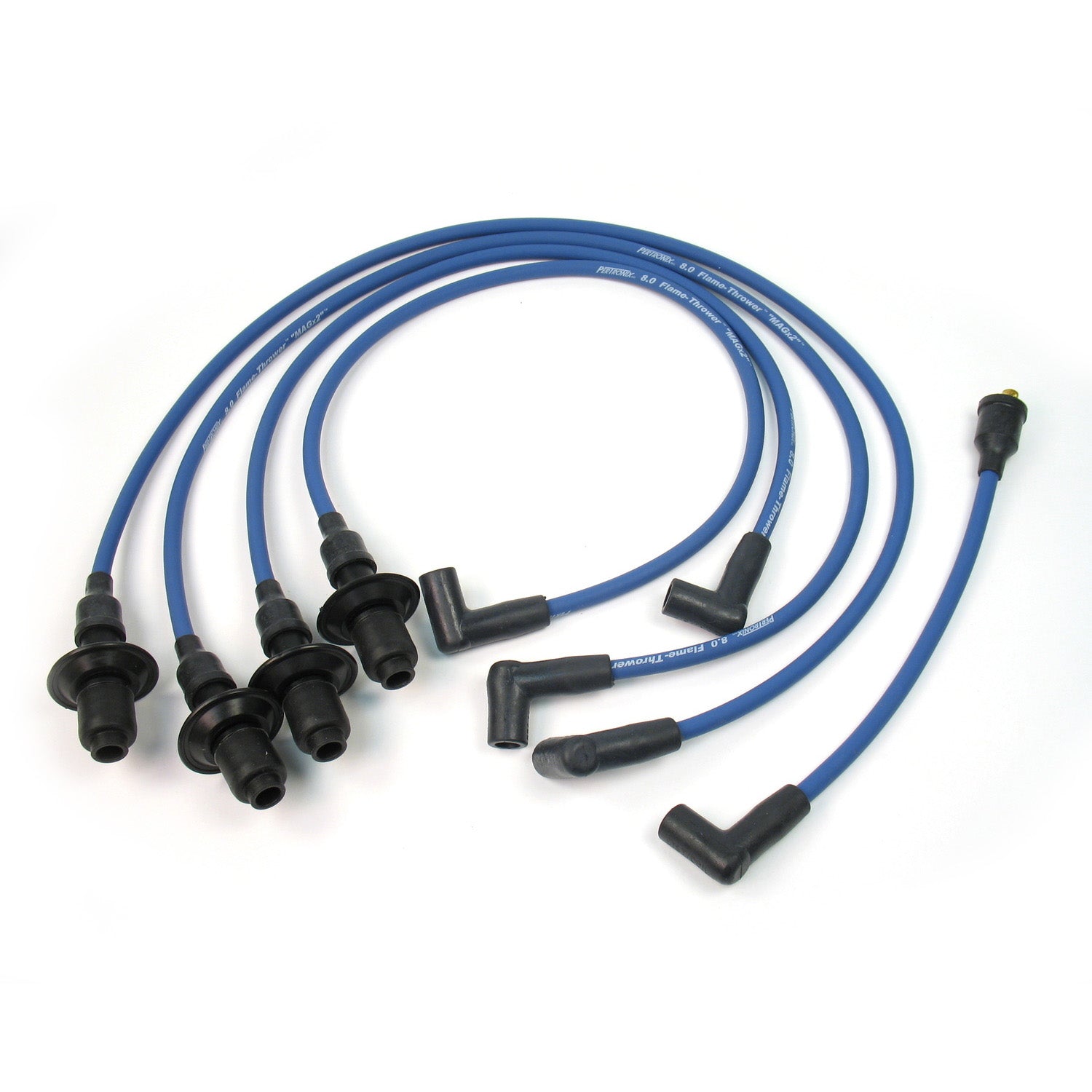 PerTronix 804303 Flame-Thrower Spark Plug Wires 4 cyl 8mm VW Male Cap Blue