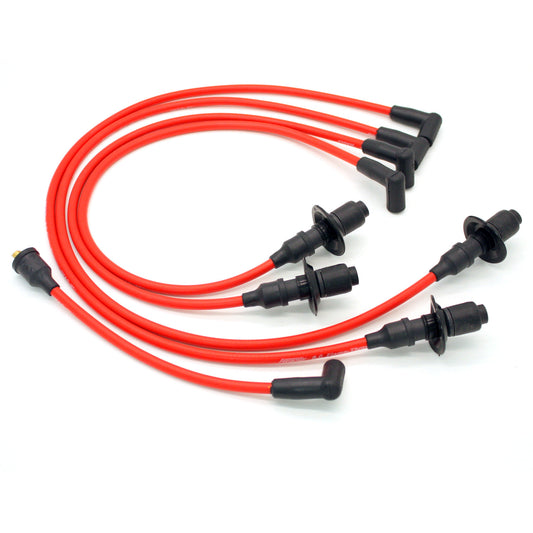 PerTronix 804404 Flame-Thrower Spark Plug Wires 4 cyl 8mm VW Male Cap Red