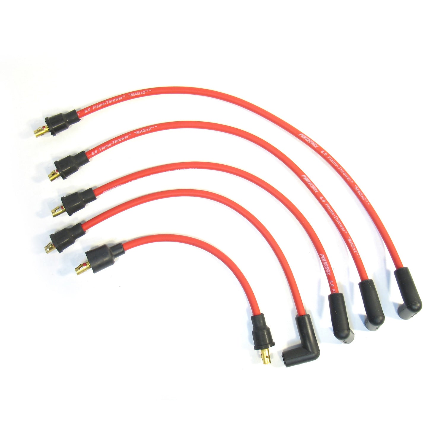 PerTronix 804412 Flame-Thrower Spark Plug Wires 4 cyl 8mm Austin/MG Red