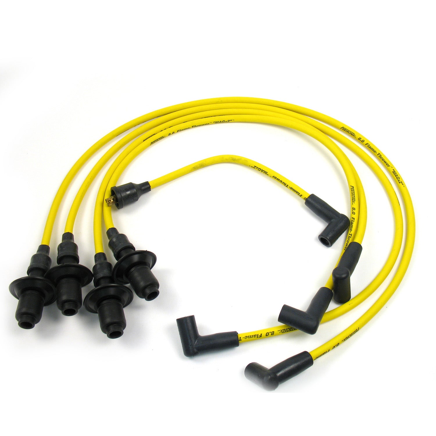 PerTronix 804505 Flame-Thrower Spark Plug Wires 4 cyl 8mm VW Male Cap Yellow