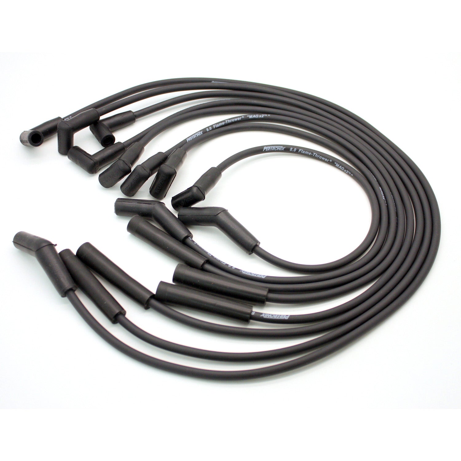 PerTronix 808201 Flame-Thrower Spark Plug Wires 8 cyl 8mm GM HEI Custom Kit Black
