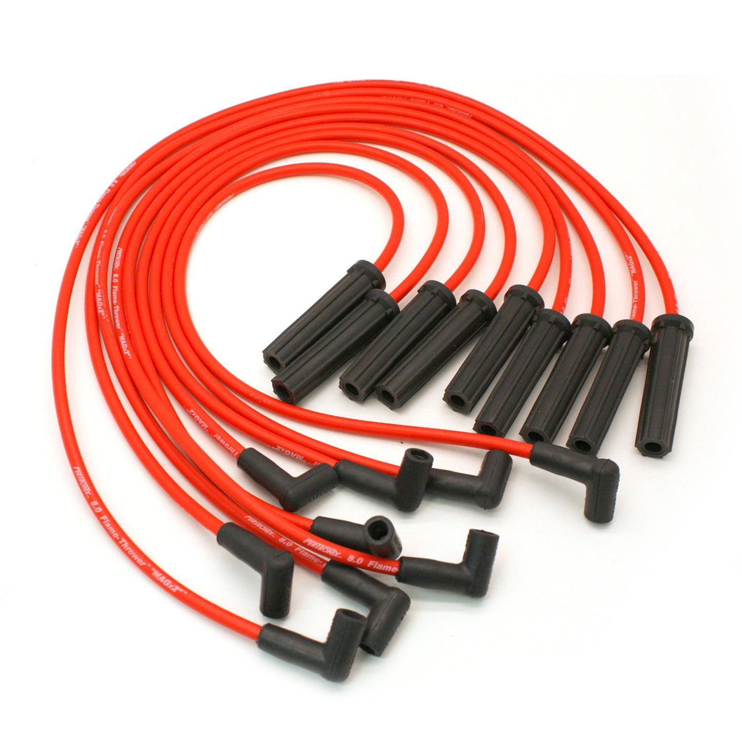 PerTronix 808418 Flame-Thrower Spark Plug Wires 8 cyl 8mm GM HEI Custom Fit Red