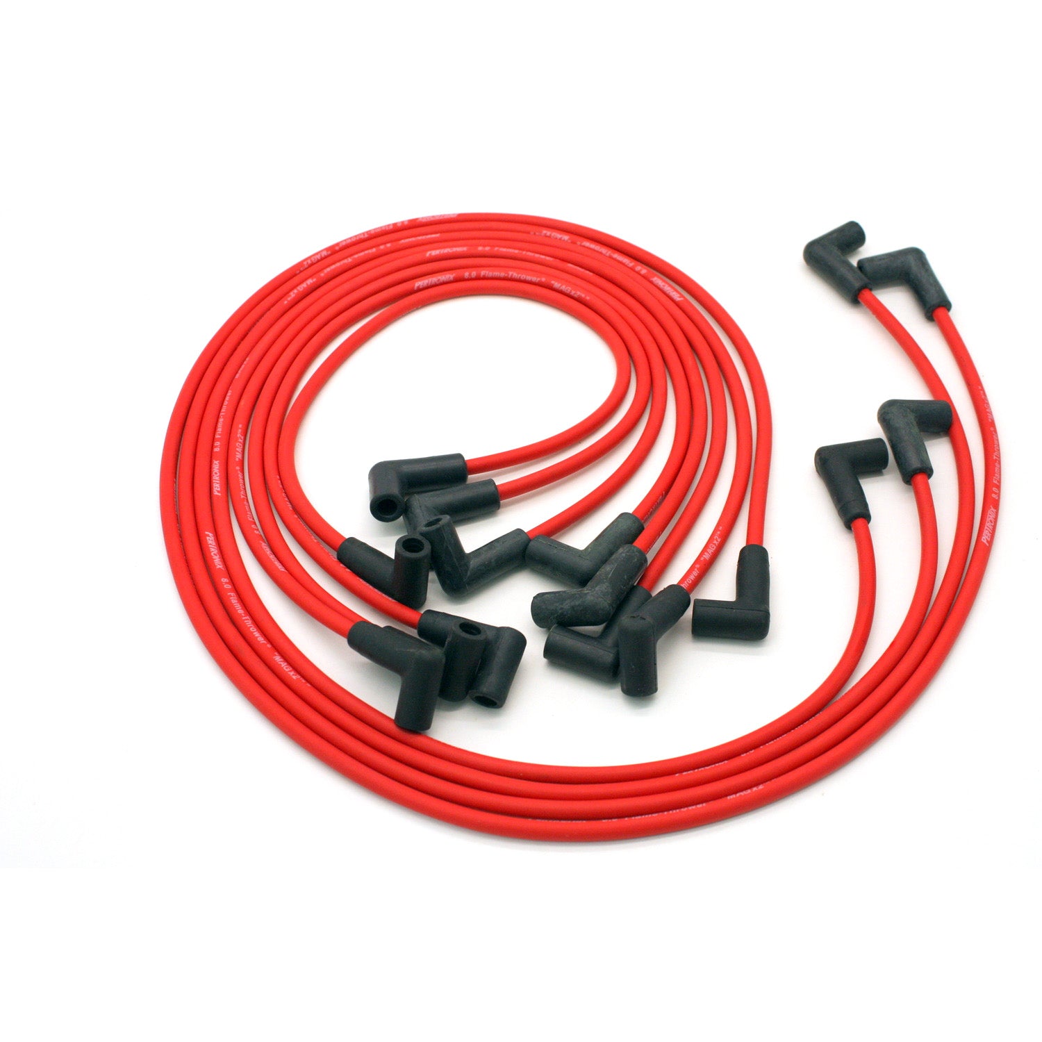 PerTronix 808419 Flame-Thrower Spark Plug Wires 8 cyl 8mm 74-82 Corvette HEI Custom Fit Red