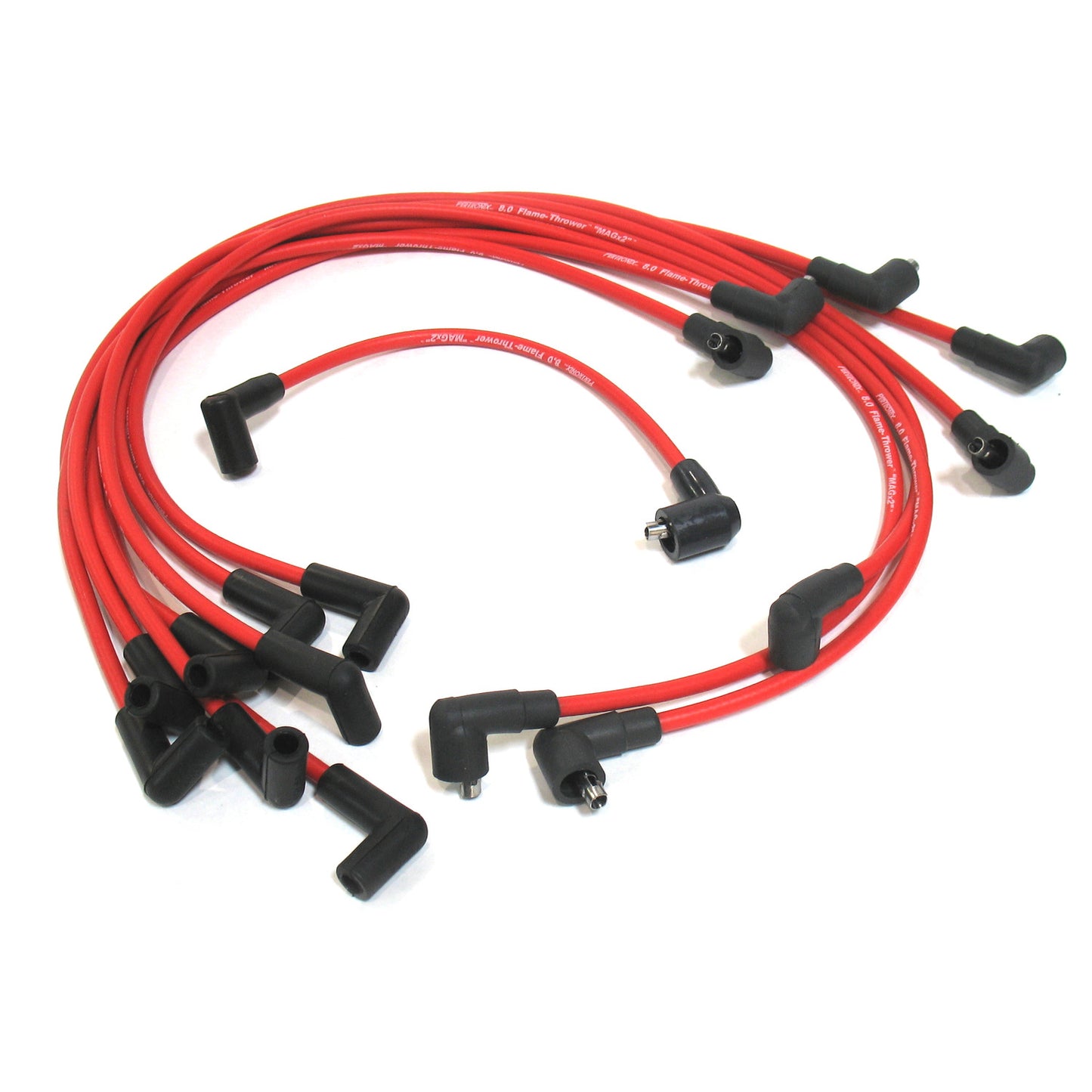 PerTronix 808450 Flame-Thrower Spark Plug Wires 8 cyl 8mm Chevrolet Marine 90 Degree Red