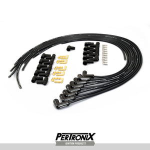 Universal 8mm MAGx2 Black Ceramic Boot Spark Plug Wire Set (Available in 3 Boot Angles)