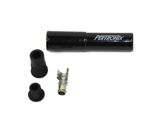 PerTronix 8562HT-1 Black Ceramic Spark Plug Boot Straight  includes silicone plug and wire bushings, stainless steel spark plug terminal and high temp ceramic boot