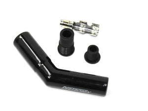 PerTronix 8563HT-1 Black Ceramic Spark Plug Boot 45 Degree includes silicone plug and wire bushings, stainless steel spark plug terminals and high temp ceramic boot