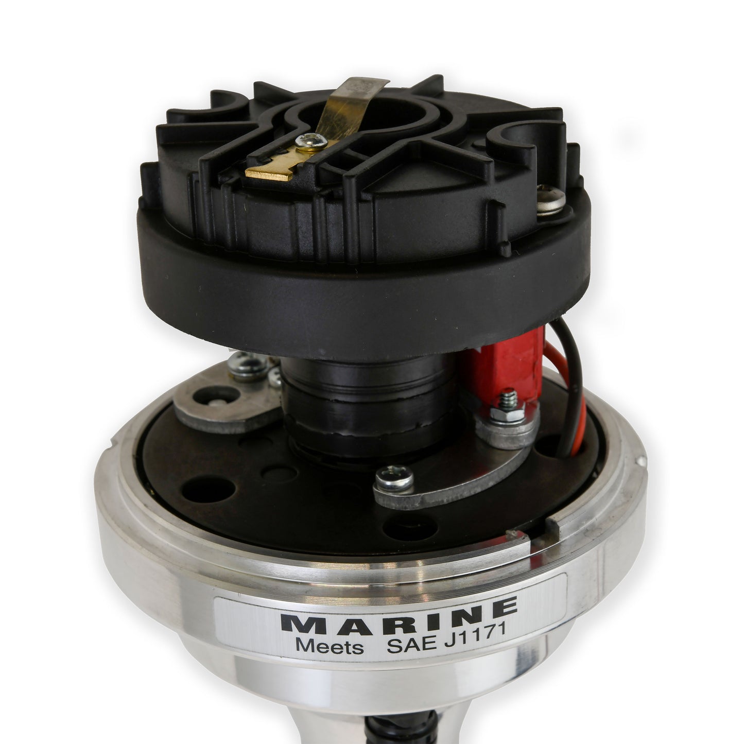 PerTronix D231800 Flame-Thrower Electronic Distributor Billet Marine Ford 351W Plug and Play with Ignitor II Black Cap