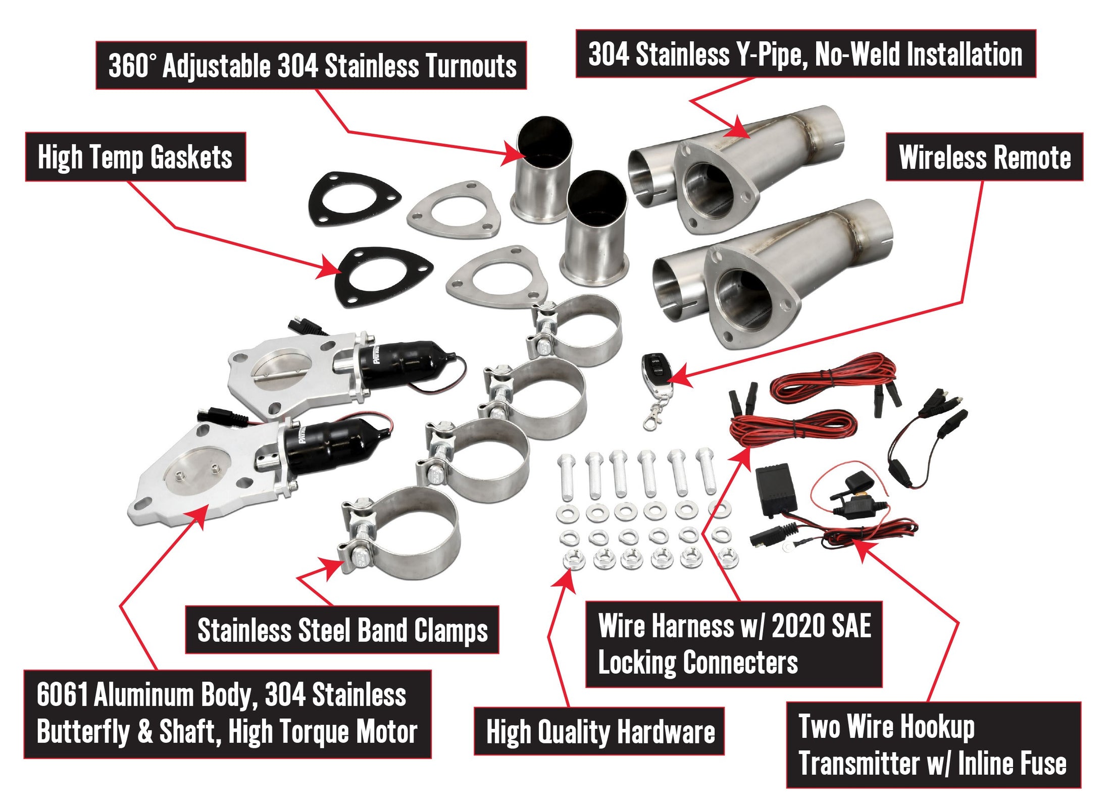 Patriot Exhaust PEC250K-1 Electronic Cutouts 2.5