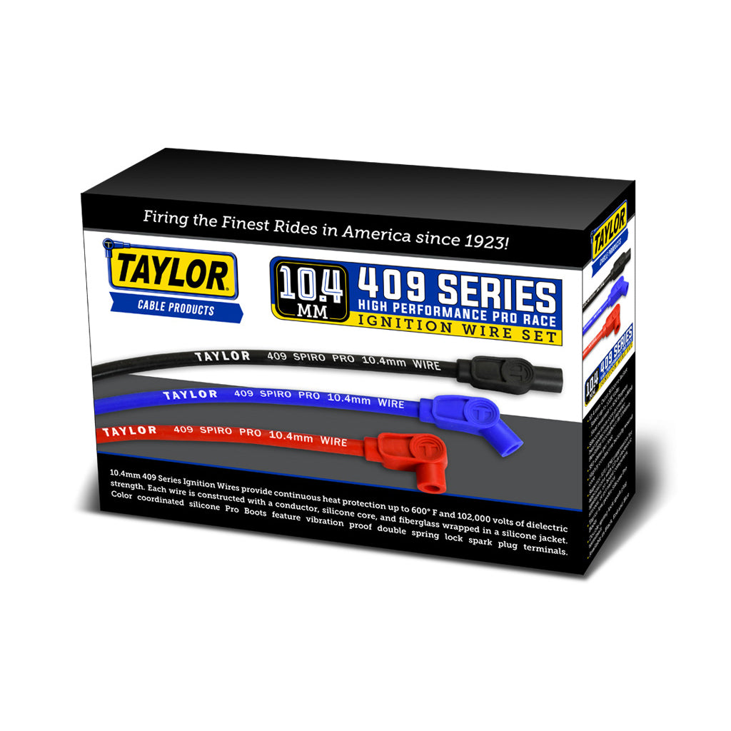 Taylor Cable 79651 10.4mm 409 Spiro-Pro Ignition Wires univ 8 cyl 90 blue