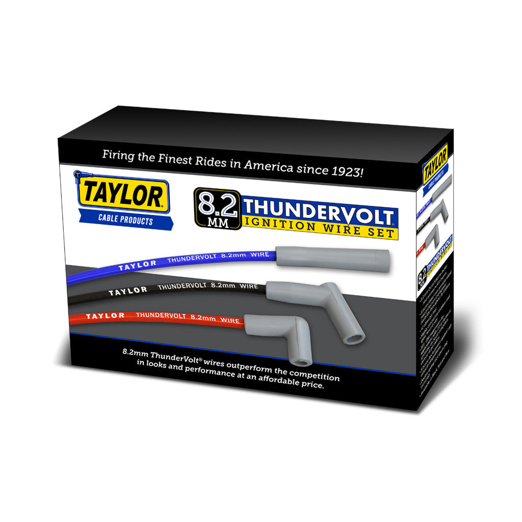 Taylor Cable 83655 8.2mm ThunderVolt Ignition Wires univ 8 cyl 180 blue
