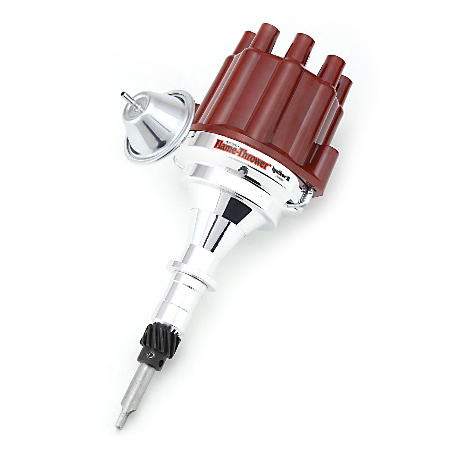 PerTronix D106701 Flame-Thrower Electronic Distributor Billet GM L6 Plug and Play with Ignitor II Technology Vacuum Advance Red Cap
