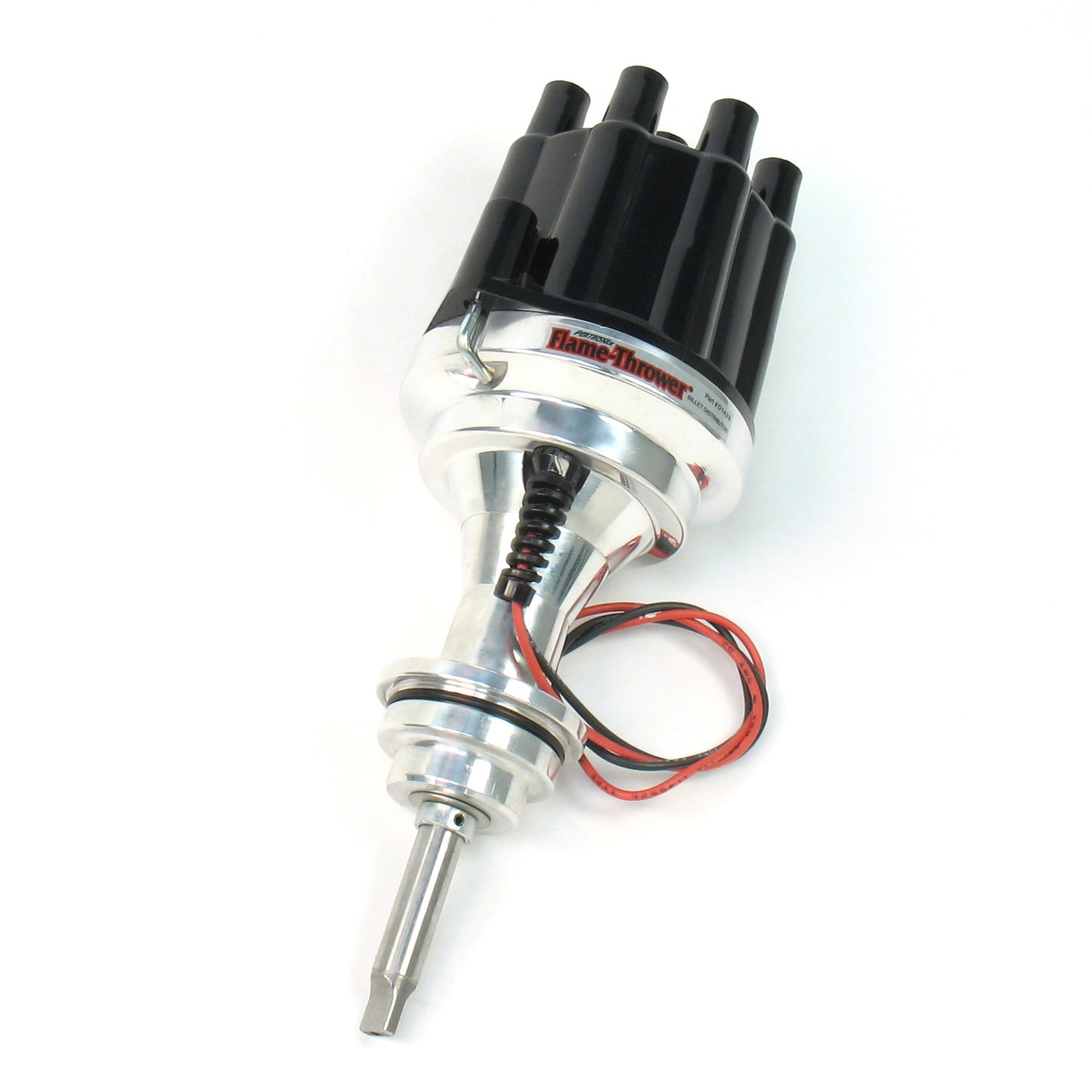 PerTronix D142800 Flame-Thrower Electronic Distributor Billet Chrysler/Dodge/Plymouth 383-400 Plug and Play with Ignitor II Technology Non Vacuum Advance Black Cap