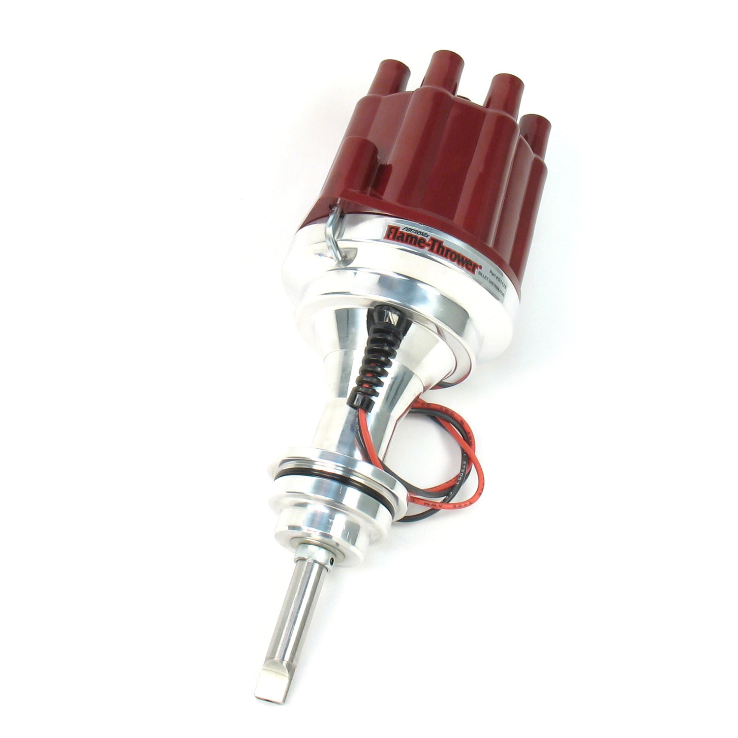 PerTronix D142801 Flame-Thrower Electronic Distributor Billet Chrysler/Dodge/Plymouth 383-400 Plug and Play with Ignitor II Technology Non Vacuum Advance Red Cap