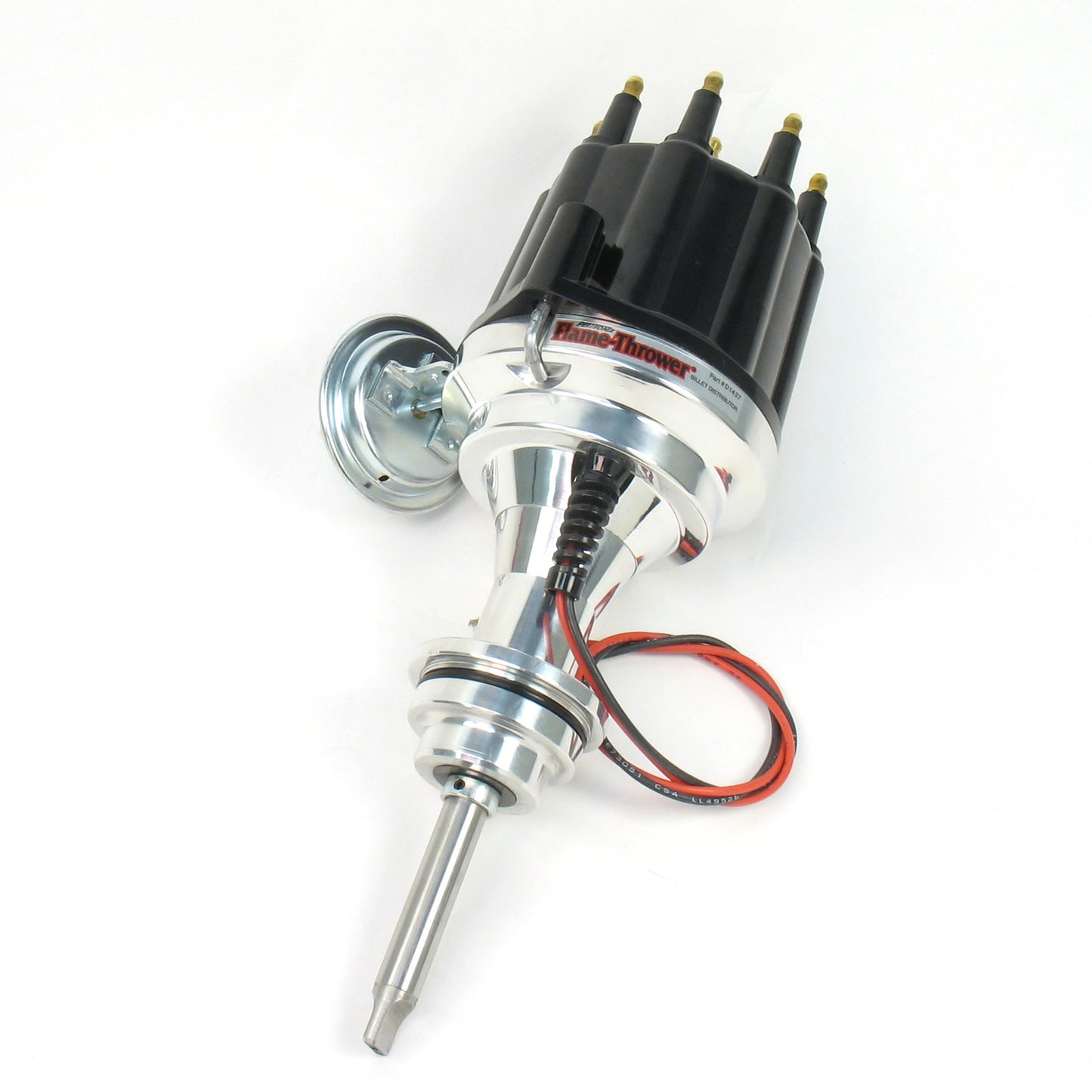 PerTronix D143710 Flame-Thrower Electronic Distributor Billet Chrysler/Dodge/Plymouth 426-440 Plug and Play with Ignitor II Technology Vacuum Advance Black Male Cap