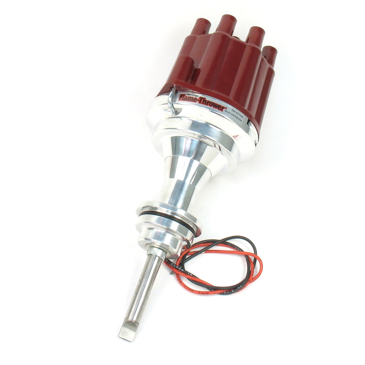 PerTronix D143801 Flame-Thrower Electronic Distributor Billet Chrysler/Dodge/Plymouth 426-440 Plug and Play with Ignitor II Technology Non Vacuum Advance Red Cap