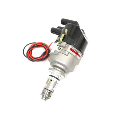 PerTronix D176629 Flame-Thrower Electronic Distributor Cast British 4 cyl Plug and Play with Ignitor Non Vacuum Advance Side Cap